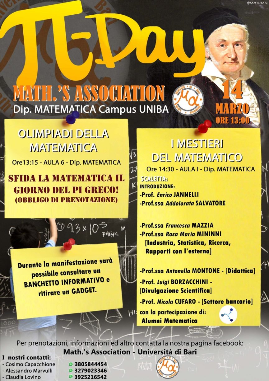 Programma dell'evento I Mestieri del Matematico